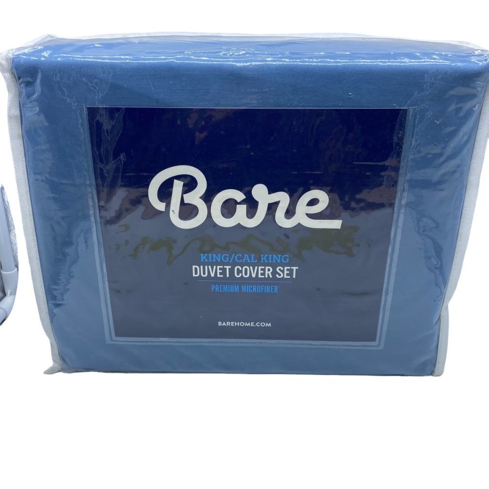 BRAND NEW‎ Bare Blue Premium Microfiber King/California King Duvet Cover Set